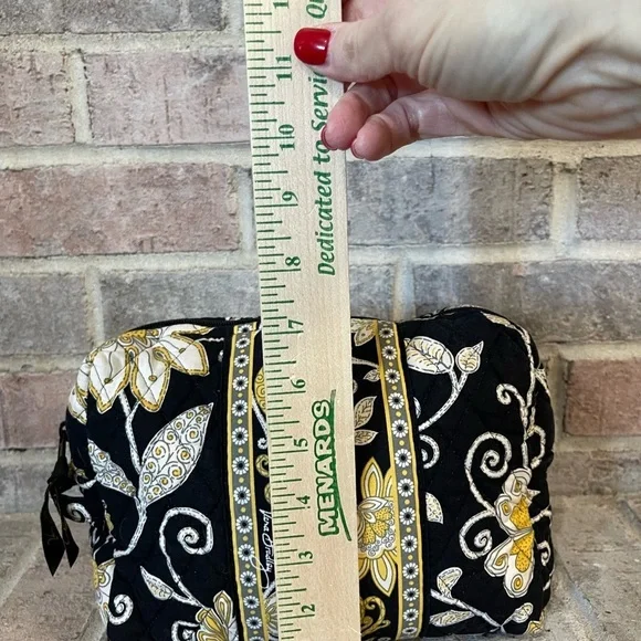 Vera Bradley Black and Gold Cosmetic Bag with Intricate Design - Picture 2 of 8